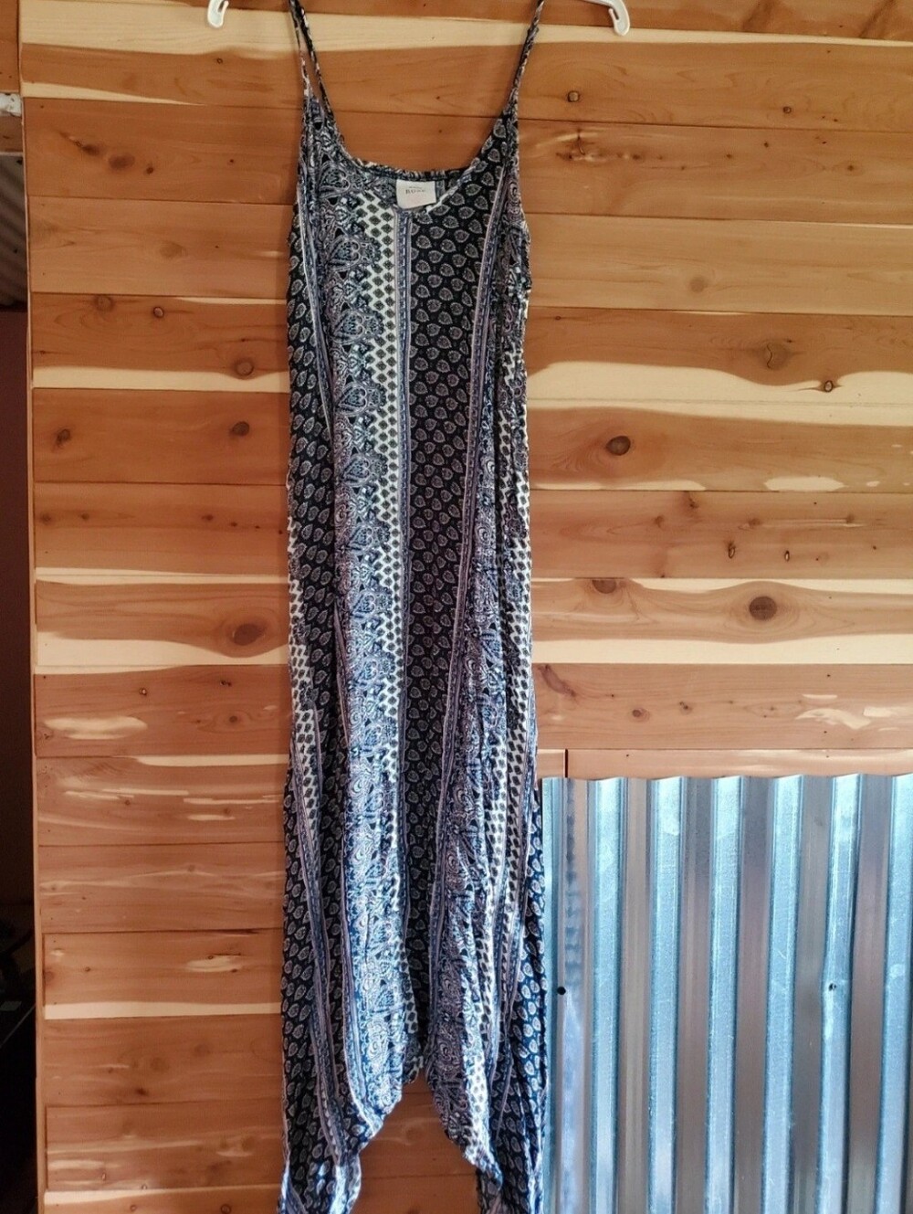 Boho Print Maxi Skirt - Blue/White
